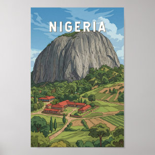 Nigeria Illustration Reise Kunst Vintage Poster