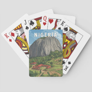 Nigeria Illustration Reise Kunst Vintage Spielkarten