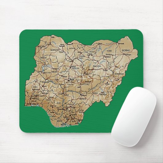 Nigeria-Karte Mousepad (Mit Mouse)