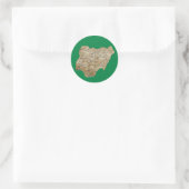 Nigeria-Karten-Aufkleber Runder Aufkleber (Tasche)