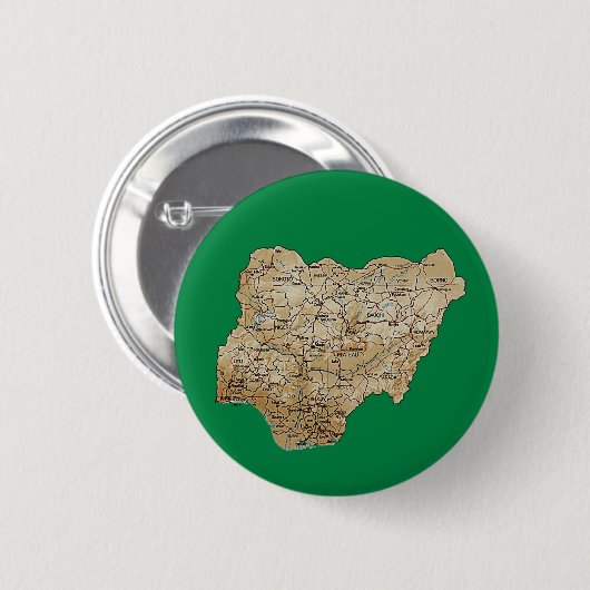 Nigeria-Karten-Knopf Button (Vorne & Hinten)
