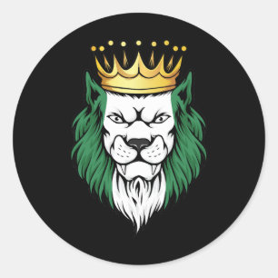 Nigeria Lion King Flag Runder Aufkleber