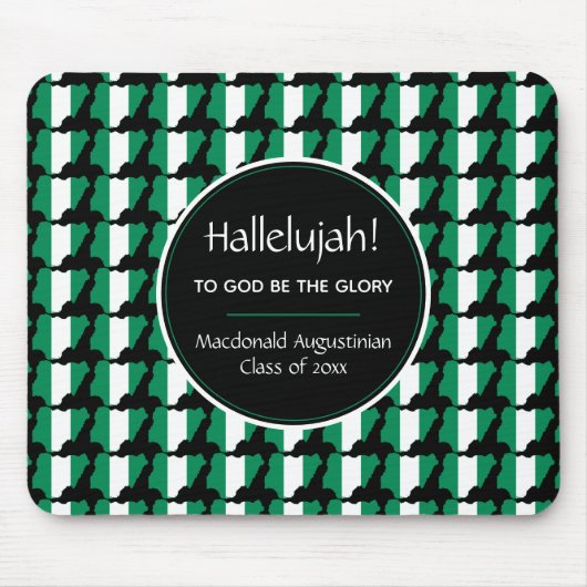 NIGERIA Map Patriotic Graduate Custom HALLELUJAH Mousepad (Vorne)