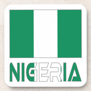 Nigeria mit der nigerianischen Flagge  Untersetzer