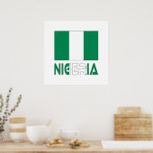 Nigeria mit nigerianischer Flagge Poster (Küche)