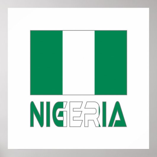 Nigeria mit nigerianischer Flagge Poster (Vorne)