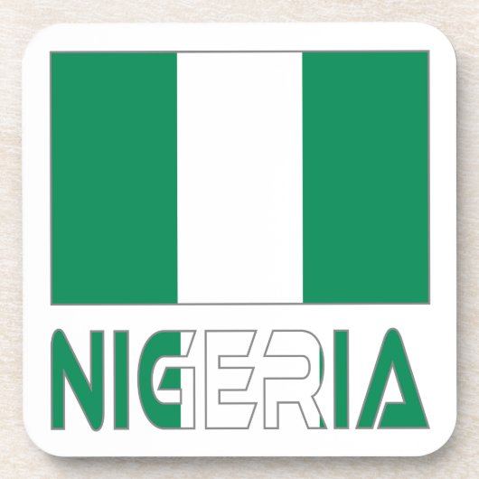 Nigeria mit nigerianischer Flagge Untersetzer (Vorderseite)