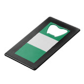 Nigeria mit nigerianischer Flagge (Westafrika) Geldbeutel Flaschenöffner (Vorderseite Schrägansicht)