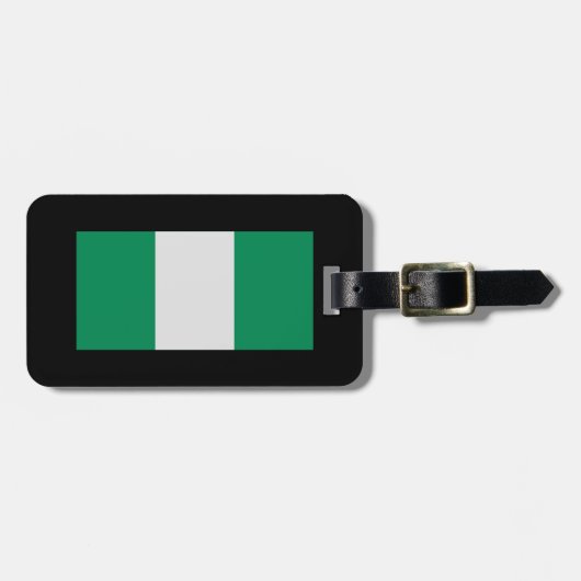 Nigeria mit nigerianischer Flagge (Westafrika) Gepäckanhänger (Vorderseite horizontal)