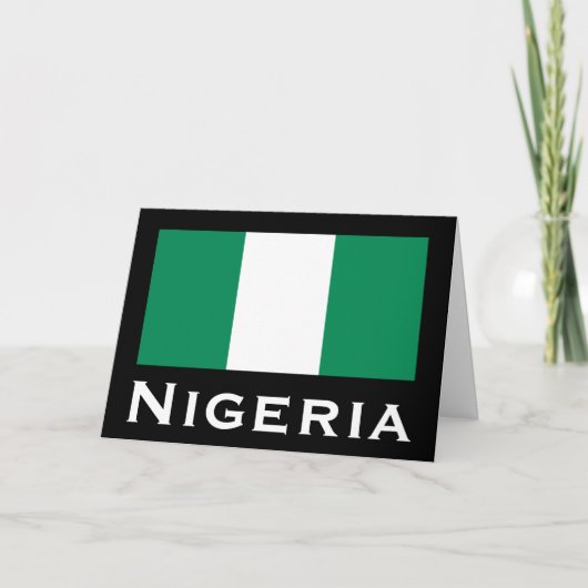 Nigeria mit nigerianischer Flagge (Westafrika) Karte (Vorderseite)