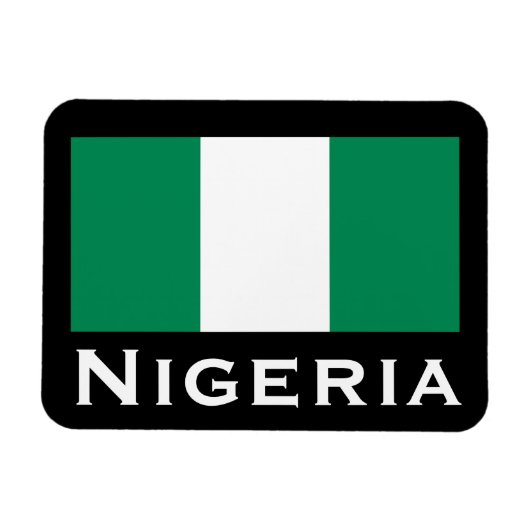 Nigeria mit nigerianischer Flagge (Westafrika) Magnet (Horizontal)