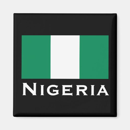 Nigeria mit nigerianischer Flagge (Westafrika) Magnet (Vorne)