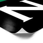 Nigeria mit nigerianischer Flagge (Westafrika) Poster (Ecke)