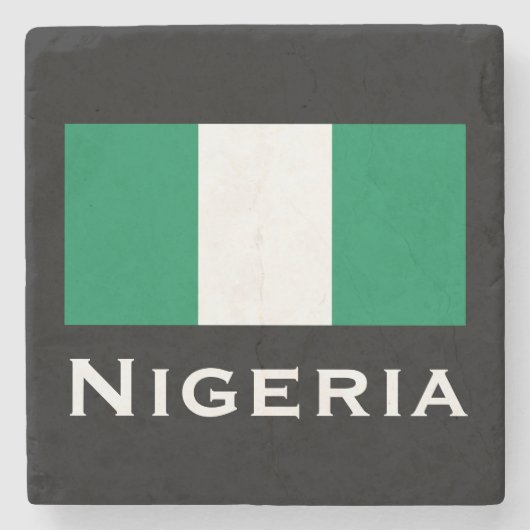 Nigeria mit nigerianischer Flagge (Westafrika) Steinuntersetzer (Vorderseite)