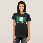 Nigeria mit nigerianischer Flagge (Westafrika) T-Shirt (Vorne ganz)