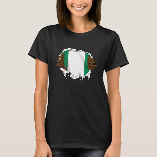 Nigeria Nigerian Africa Proud Heart Love Hands T-Shirt (Vorderseite)