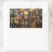 Nigeria, nigerianische Abstrakte Kunst, afrikanisc Rechteckiger Aufkleber (Tasche)