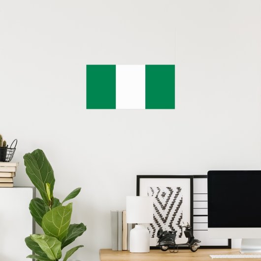 Nigeria - nigerianische Flagge Poster (Heimbüro)