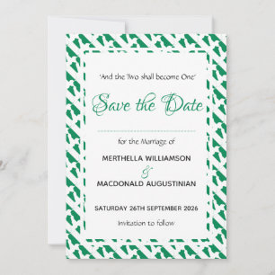 NIGERIA Patriotic Custom Scripting Naija Hochzeit Save The Date