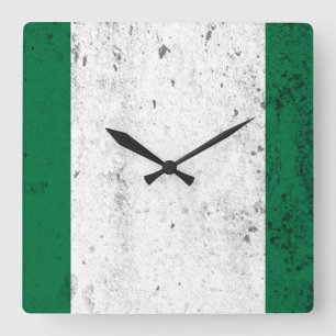 Nigeria Quadratische Wanduhr