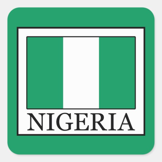Nigeria Quadratischer Aufkleber (Vorderseite)