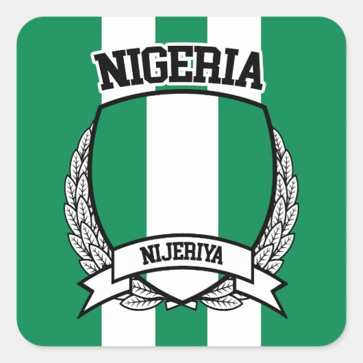 Nigeria Quadratischer Aufkleber (Vorderseite)