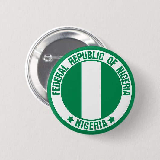 Nigeria Round Emblem Button (Vorne & Hinten)