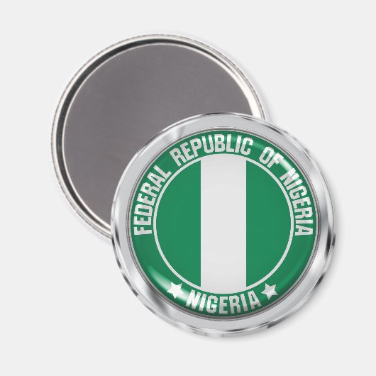 Nigeria Round Emblem Magnet (Vorderseite/Rückseite)