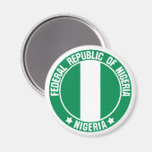 Nigeria Round Emblem Magnet (Vorderseite/Rückseite)