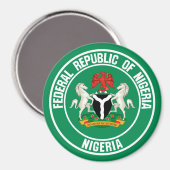 Nigeria Round Emblem Magnet (Vorderseite/Rückseite)