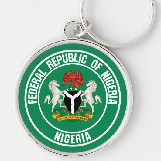 Nigeria Round Emblem Schlüsselanhänger (Vorne)