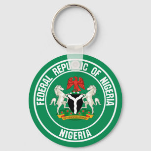 Nigeria Round Emblem Schlüsselanhänger