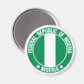 Nigeria-Rundemblem Magnet (Vorderseite/Rückseite)