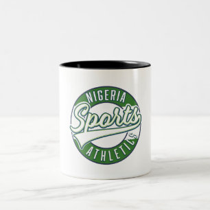 Nigeria Sports Athletic Logo-Button Zweifarbige Tasse