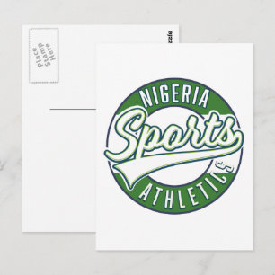 Nigeria Sports Athletic Logo Postkarte