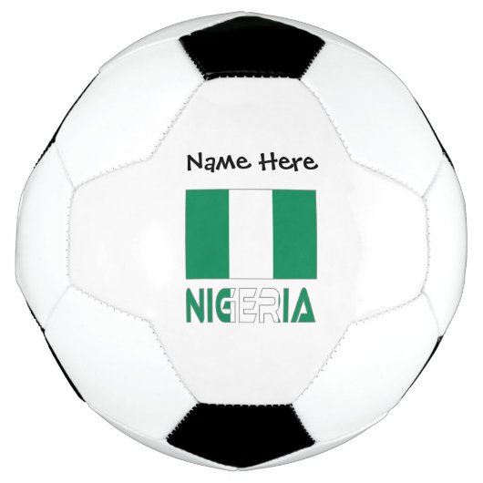 Nigeria und nigerianische Flagge mit Ihrem Namen S Fußball (Vorderseite)