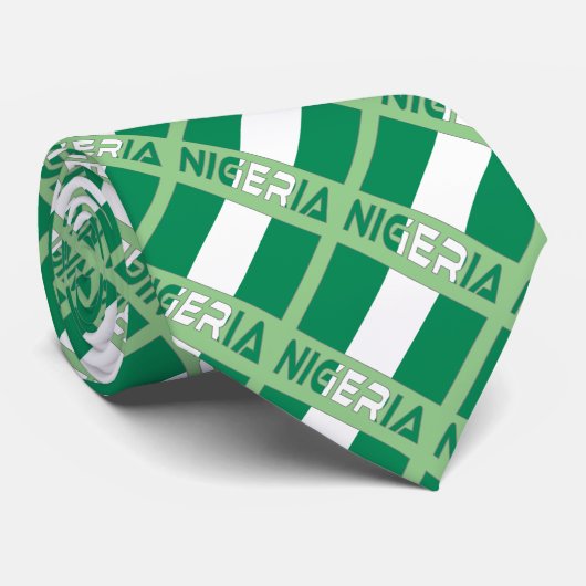 Nigeria und Nigerias Flagge geteert Krawatte (Gerollt)
