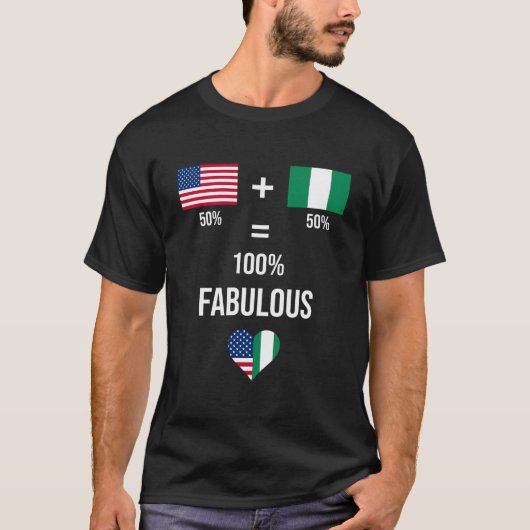 Nigeria USA Shirt Fabulous Flags Half Nigerianisch (Vorderseite)