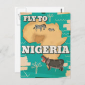 Nigeria Vintage Travel Poster Postkarte (Vorne/Hinten)