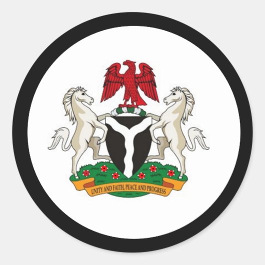 Nigeria-Wappen Runder Aufkleber (Vorderseite)