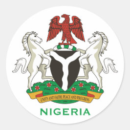 Nigeria - Wappen-Rundkleber Runder Aufkleber