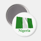 Nigeria Waving Flag mit Namen Magnet (Vorderseite/Rückseite)