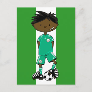 Nigeria Weltmeisterschaft Soccer Boy Postkarte