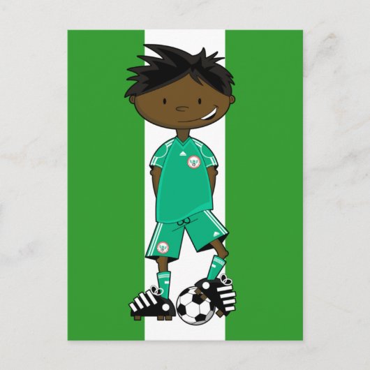 Nigeria Weltmeisterschaft Soccer Boy Postkarte (Vorderseite)