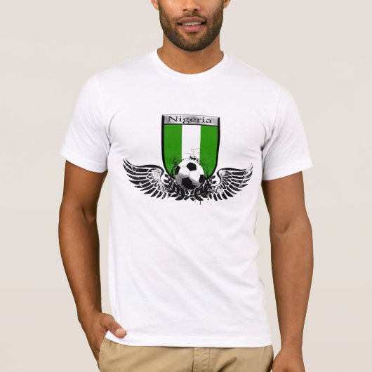 Nigeria Winged Fußballfußball-Emblemschild T-Shirt (Vorderseite)