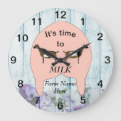 Nigerian Dwarf Dairy Goat Farm Udder Große Wanduhr (Vorderseite)