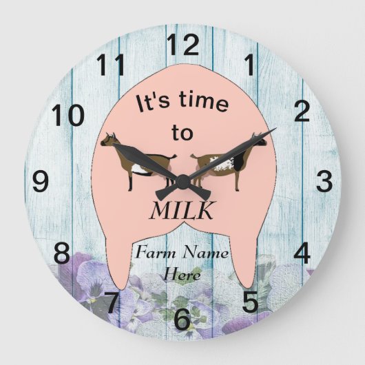 Nigerian Dwarf Dairy Goat Farm Udder Große Wanduhr (Vorderseite)