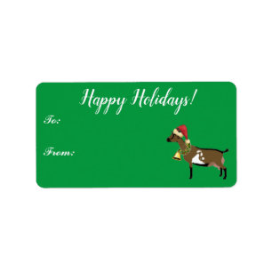 Nigerian Dwarf Dairy Goat Weihnachtsgeschenk Tag Adressaufkleber