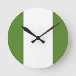 Nigerian Flag Runde Wanduhr