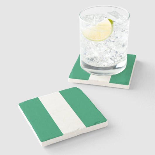 Nigerian Flag Steinuntersetzer (Seitenansicht)